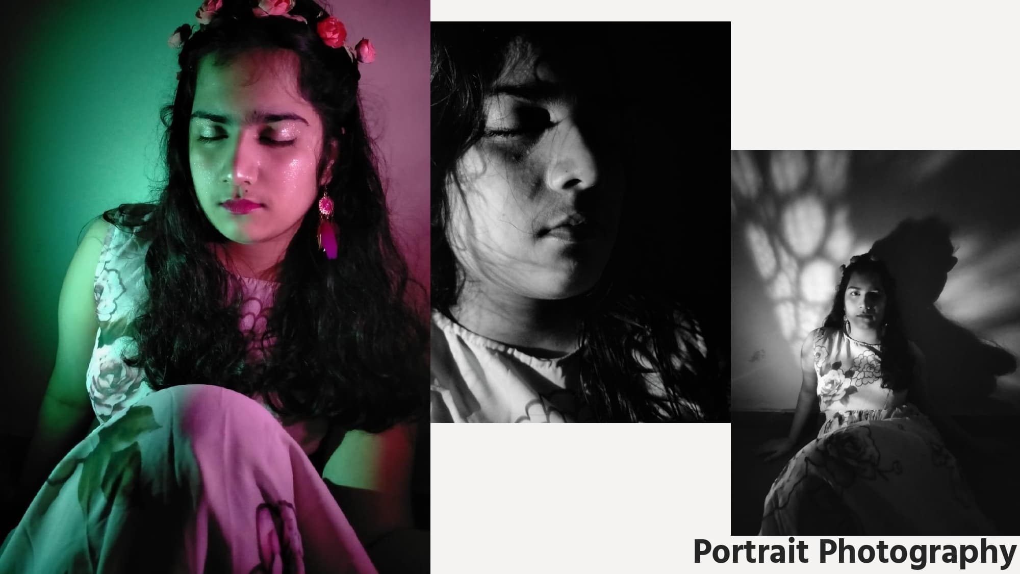 A series of low-light portrait photographs