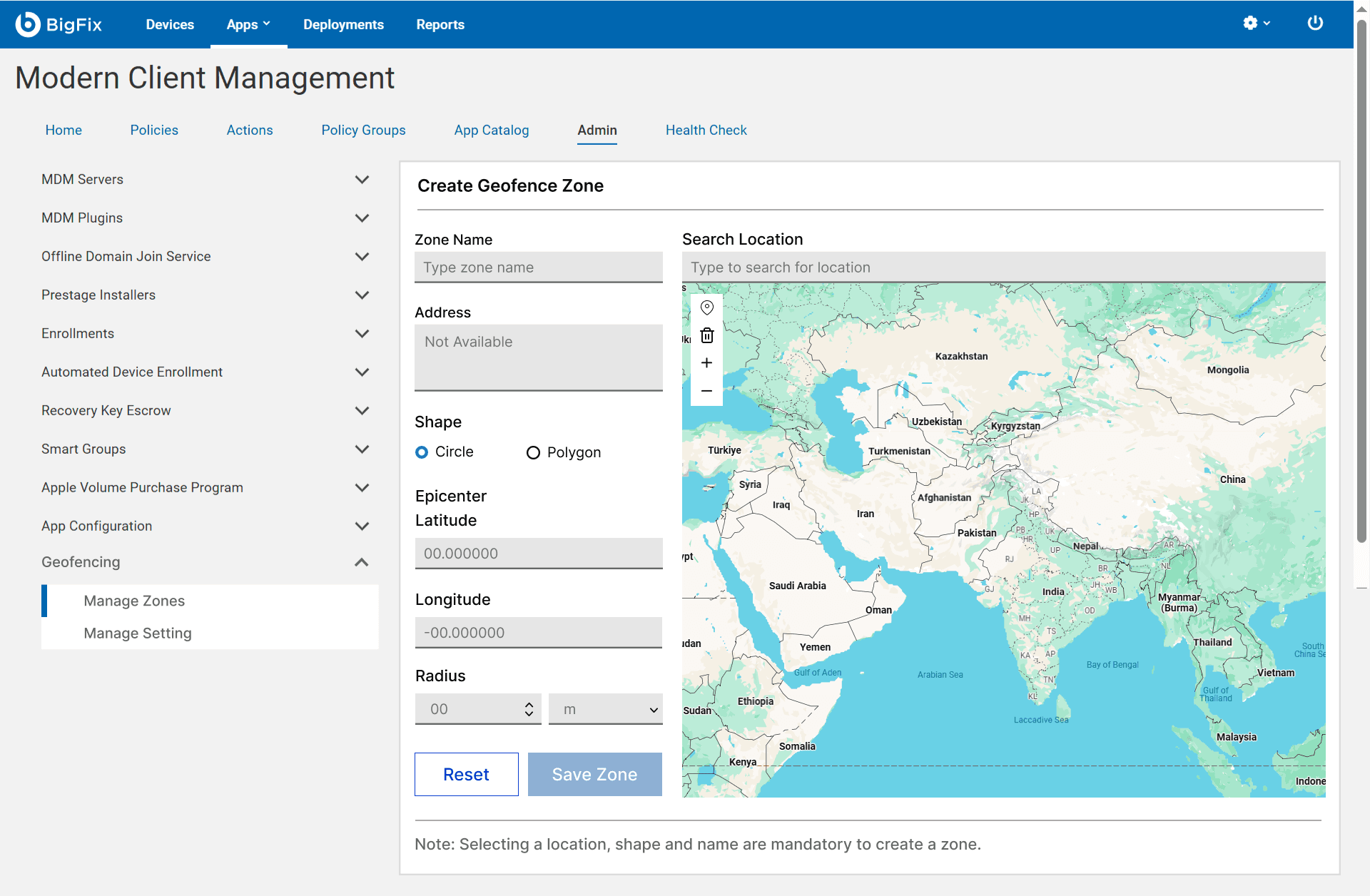 Another geofence layout ideation testing how much could sit above the map.